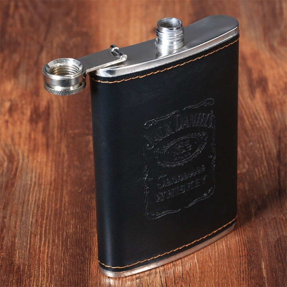 Luxury Black 9oz Pocket Liquor Hip Flask Whiskey Alcohol Wine Flagon Bottle Gift