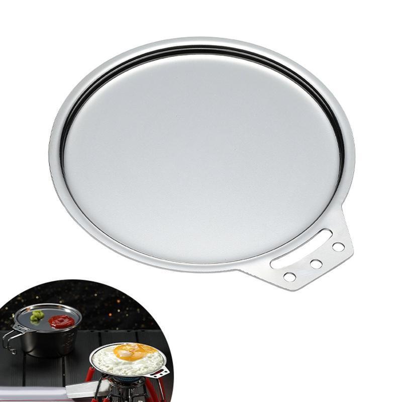 Stainless Steel Dinner Plates Dust Bowl Cover Round Dipping Dish Round Dishes