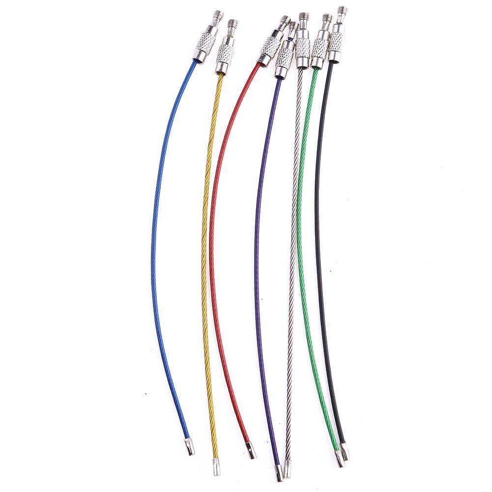7pcs Metal Stainless Steel Wire Ropes Carabiner Key Hanging Cables EDC Tool