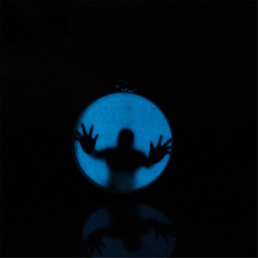 Fashion Women Men Luminous Halloween Pattern Pendant Chain Necklace (A)