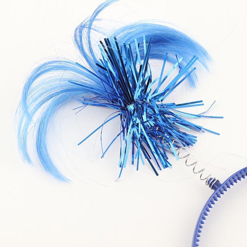 Royal Blue Wig Headband Girl Performance Hair Clip Antenna Head Band Headwear