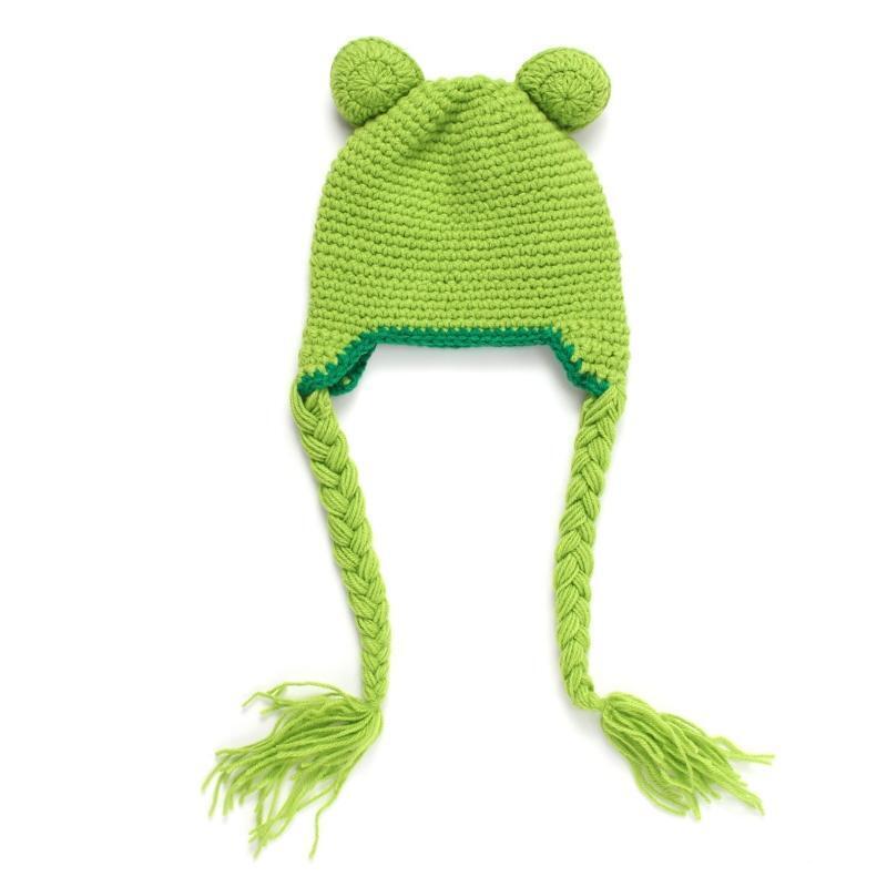 Fun Frog Eyes Baby Costume Hats Christmas Gift Warm Soft Crochet Bucket Hat