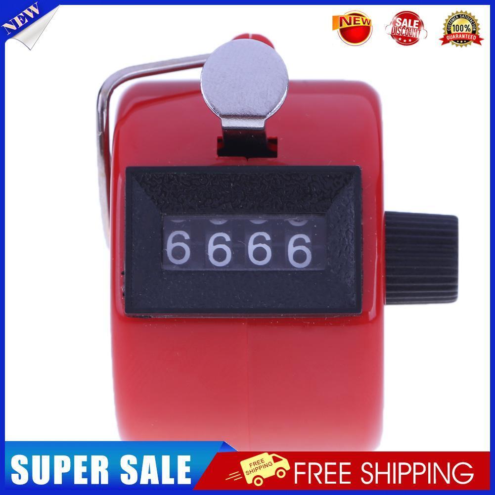 Clicker Counter 4 Digit Number Counters Plastic Shell Hand Held(Red)