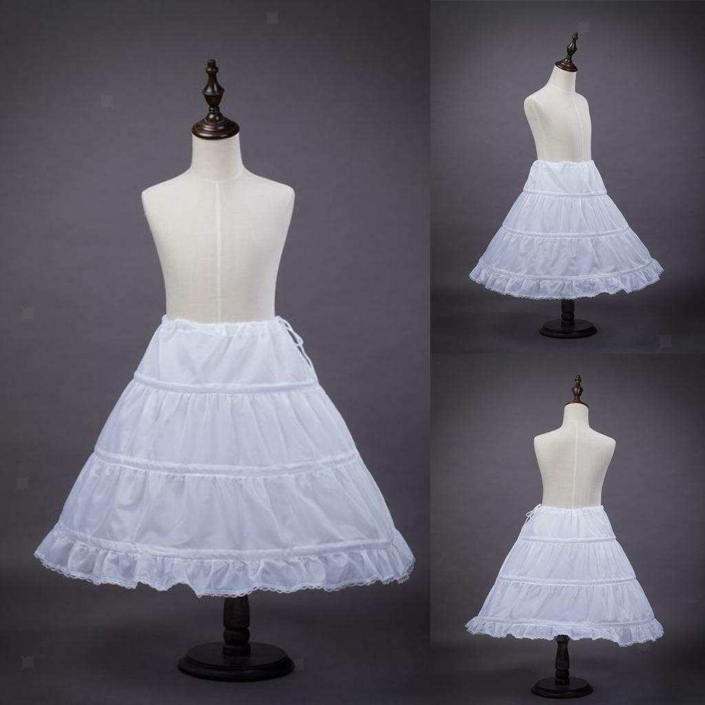 Lovely Flower Girl Kids A-Line Crinoline Petticoat Skirt Underskirt Age 2-14