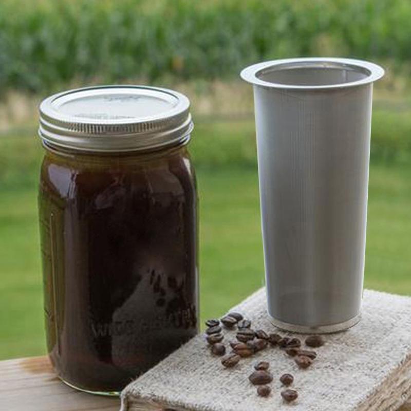 Stainless Steel Cold Brew Coffee Filter for Glass Jar Wide Mouth Tea Strainer