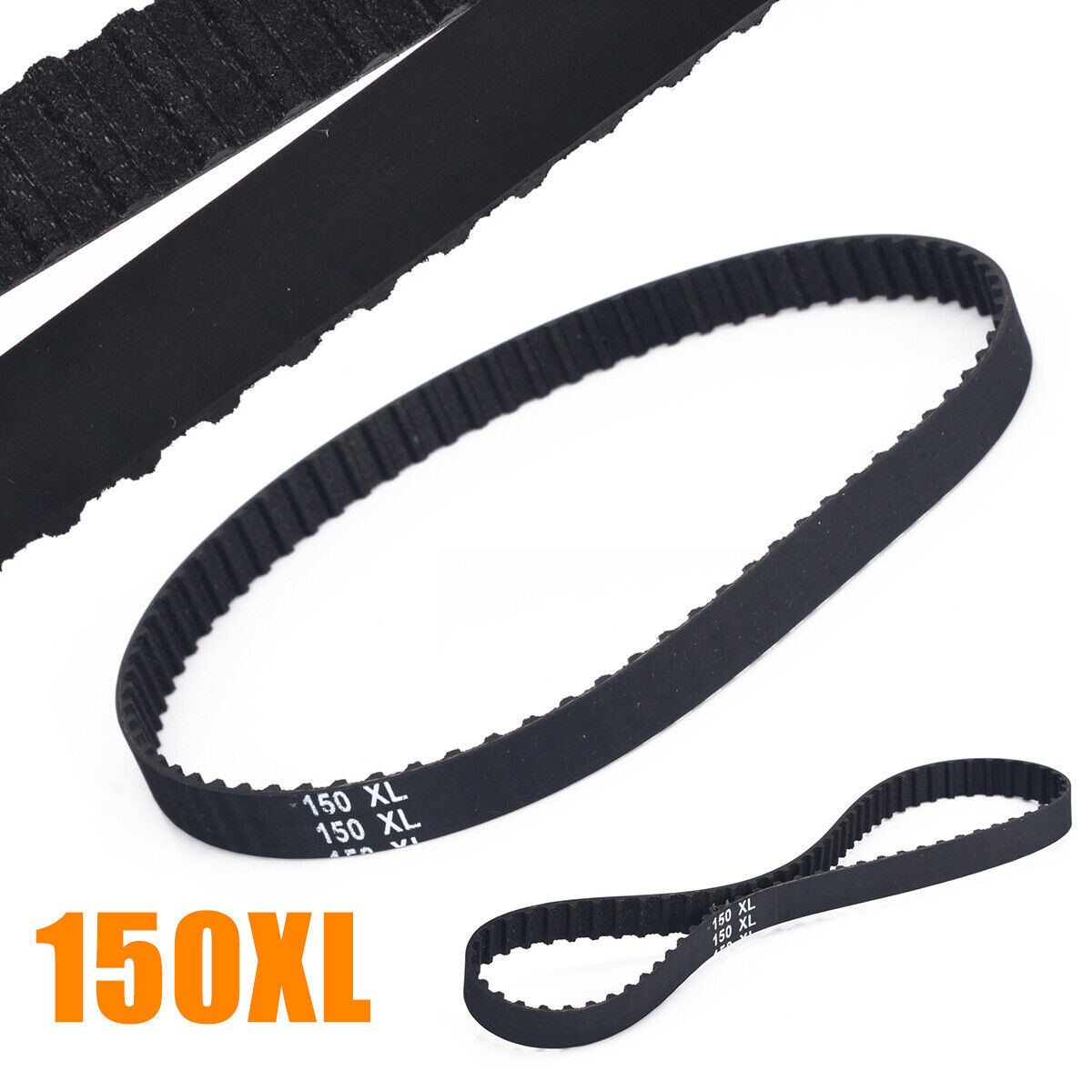 10mm 150XL037 Black Timing Belt 75 Teeth Cogged Rubber Geared Drive Belt Tool