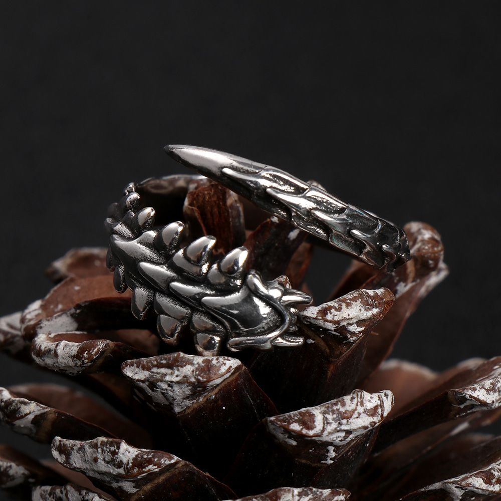 Coiled Bone Jewelry Accessories Punk Style Hip Hop Centipede Ring Open Rings
