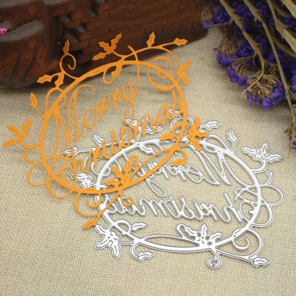 Christmas Words Cutting Die Stencil Scrapbooking Card Template DIY Craft