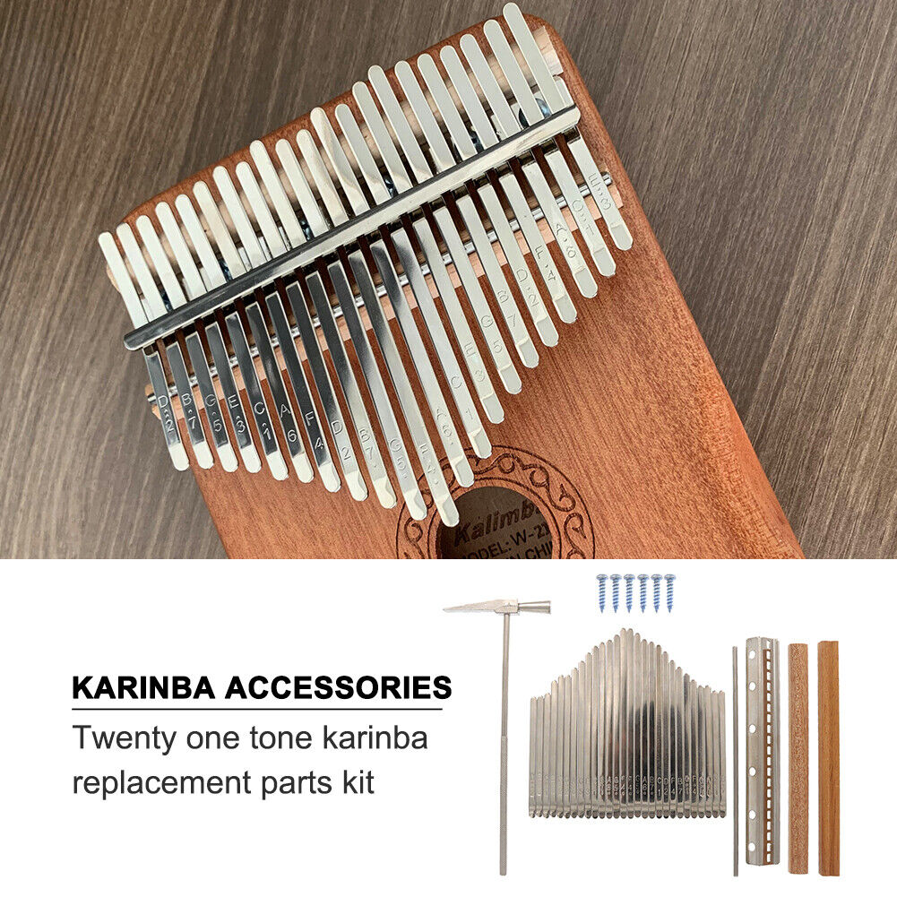21-Key Kalimba DIY Thumb Piano Metal Shrapnel with Tuning Hammer Instrument