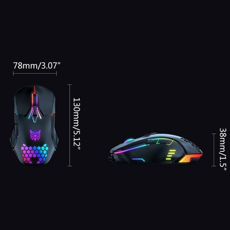 Optical Ergonomic Gaming Mouse Wired 7 Keys Mice Backlight for Notebook Desktop