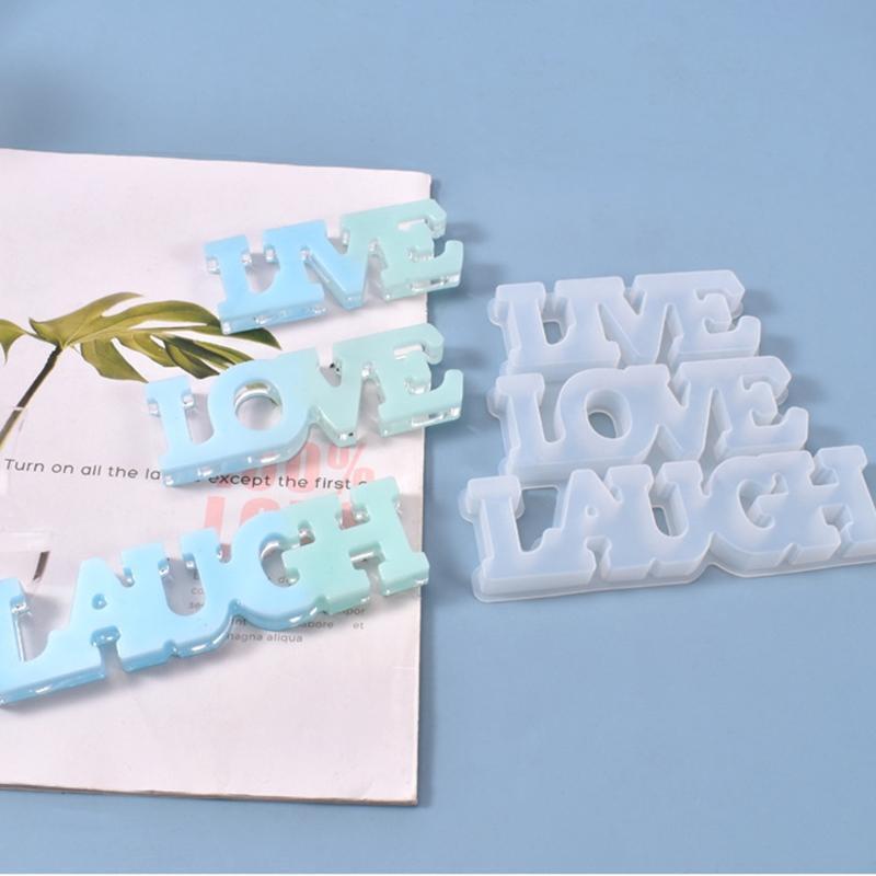 Handicrafts LIVE LOVE LAUGH Doorplate Mold Handmade Decor Pendant Silicone Mold