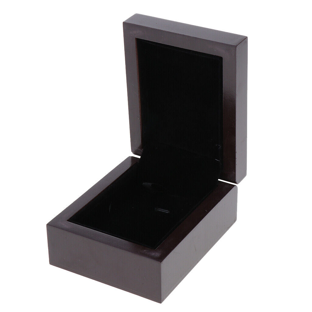 Wooden Jewelry Organizer Box Trinket Case Chest Dark Brown