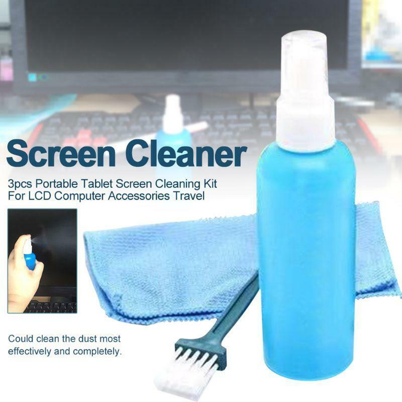 1Set Tablet Phone LCD Screen Cleaning Kit Screen Cleaner with Clean Brush Cloth