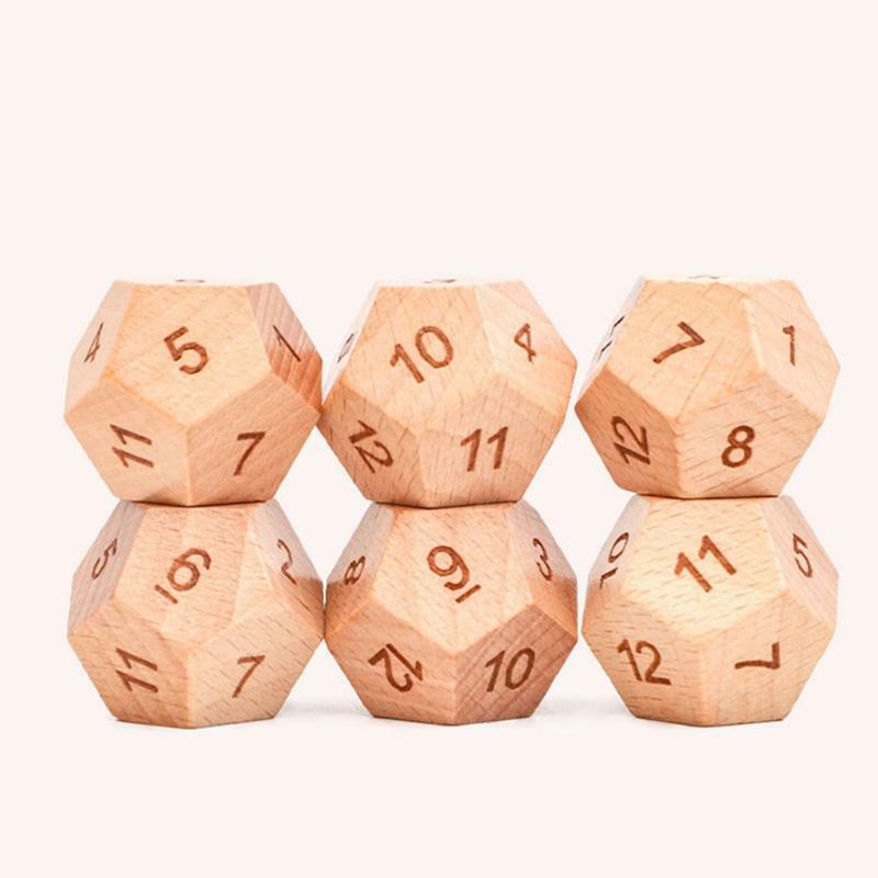 2Pcs 12 Sided Sculpture Digital Dice for Party/Family DIY Games Accessories 30mm