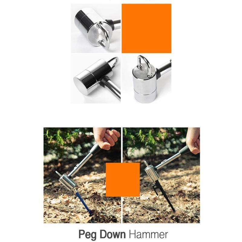 Camping Tent Peg Hammer Tent Nail Puller High Hardness Iron-nickel Alloy Hammer