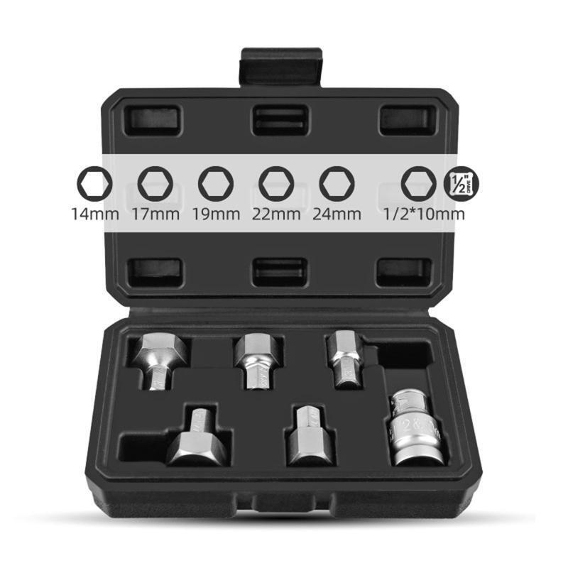Impact Hex Driver Set with Storage Case 6-Piece 14mm-24mm Cr-V Electric Wrench