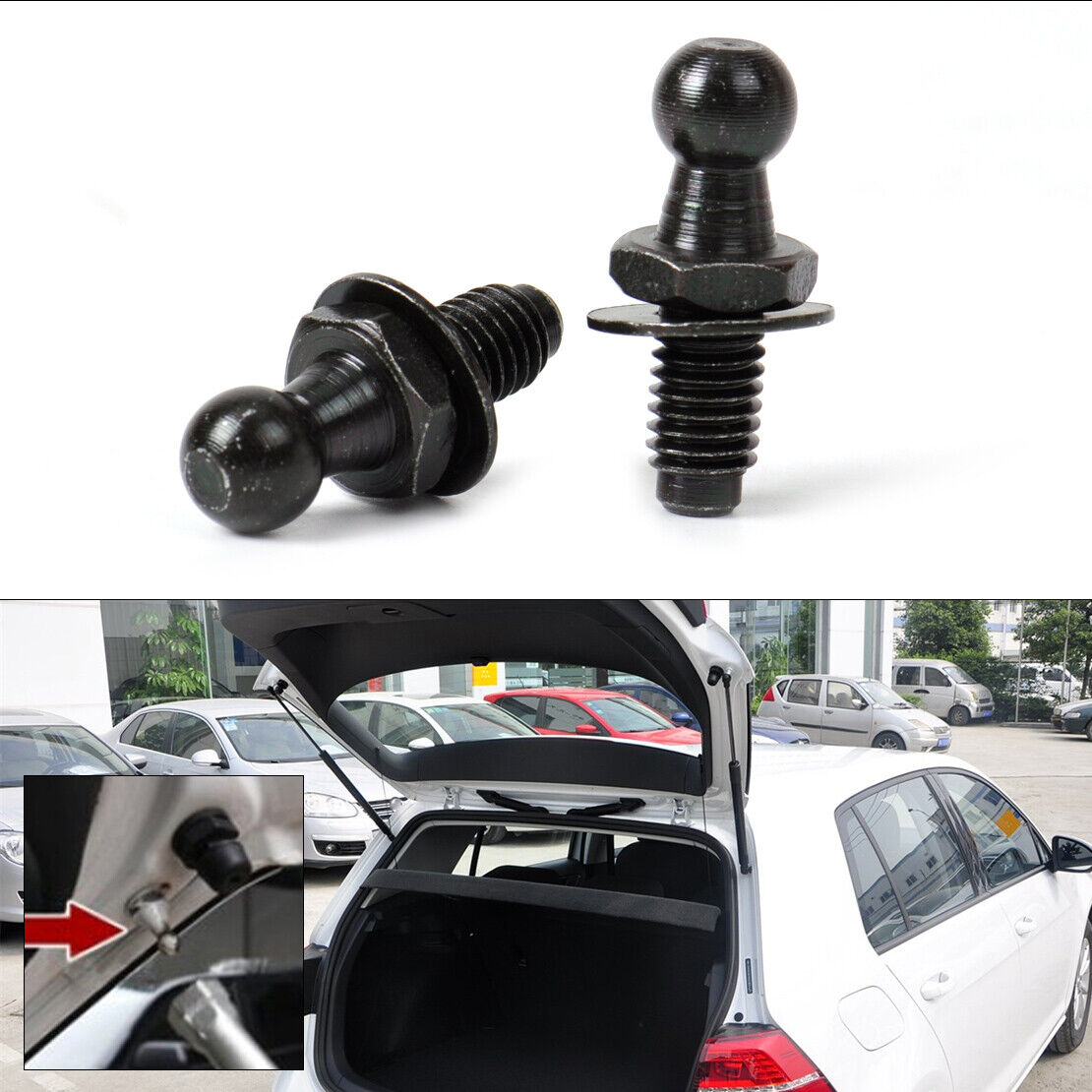 2pc Trunk Lid Open Automatic Thread Converted Rod fit for Golf MK6 GTI JETTA Li