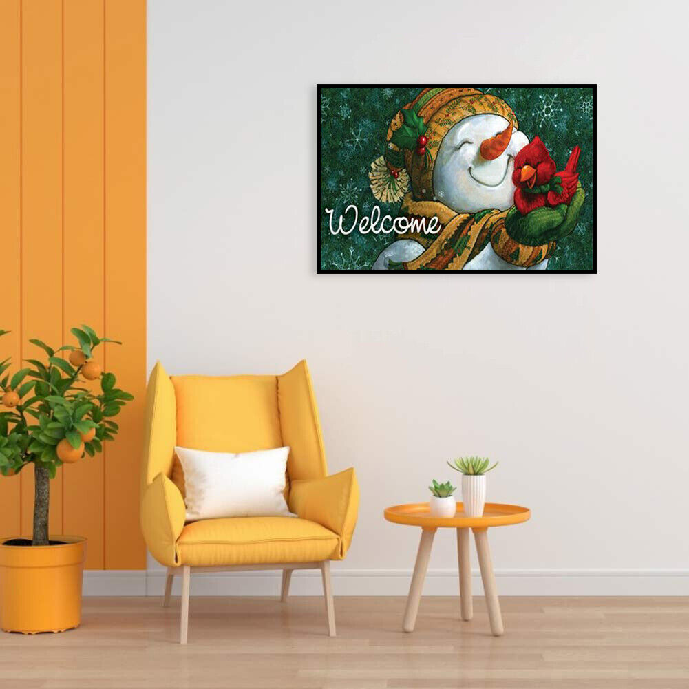 5D DIY Diamond Painting Snowman Bird Full Round Drill Mosaic Picture Kit