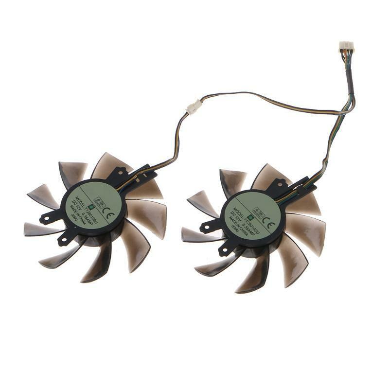 2PC T128010SU 4Pin Graphics Card Cooling VGA Fan for Gigabyte GTX 1060 12V 0.35A