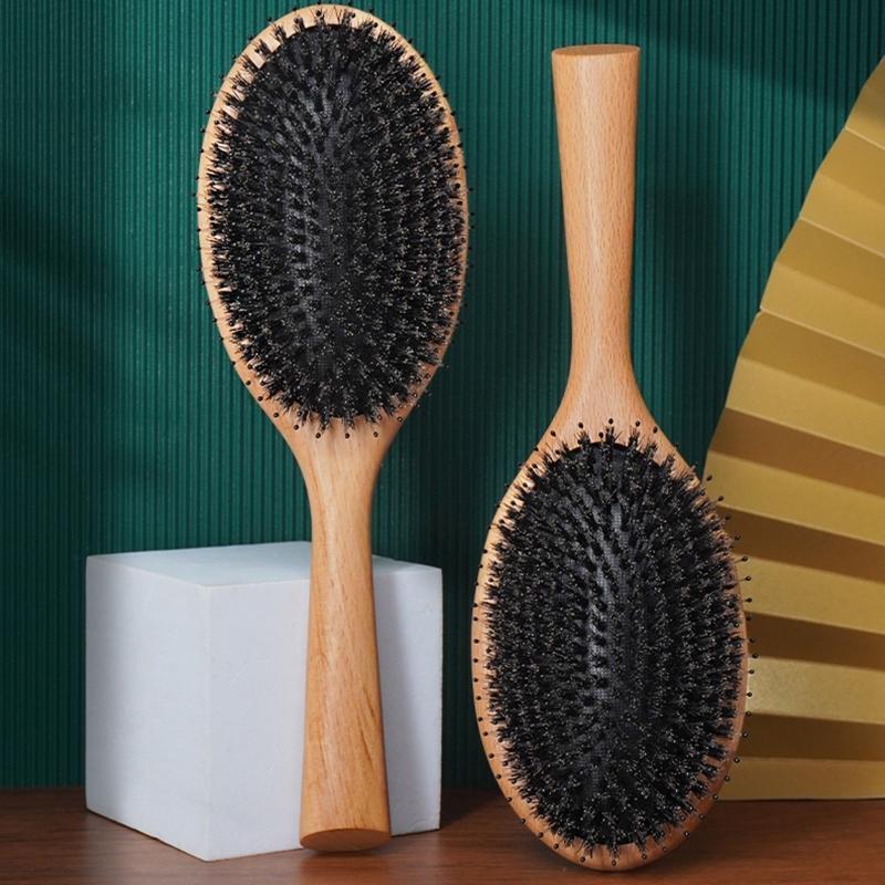 Wood Handle Bristle Air Cushion Massage Comb Anti-static Massage Airbag Comb