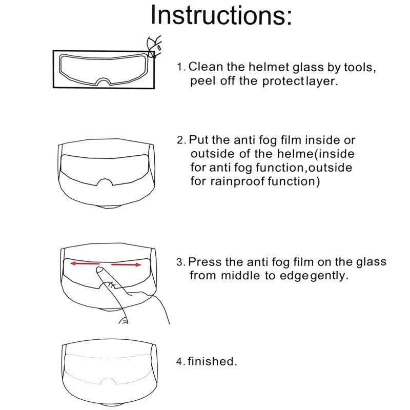 Clear Anti-Fog Patch Film Universal Motorcycle Helmet Lens for Full Half Face
