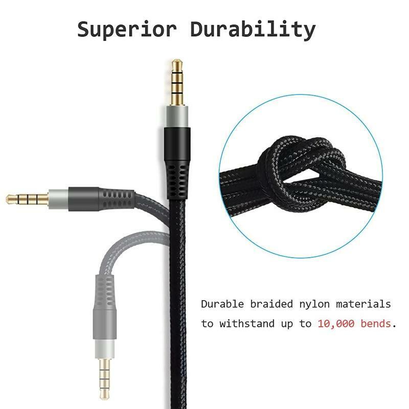 For HyperX Cloud Alpha Gaming Headphone Cable Nylon Braided Replacement Cable