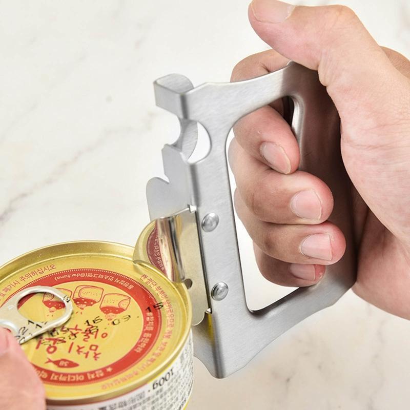 Manual Can Opener Portable Lid Cap Remover Hand Operated Safety Lid Cover Puller