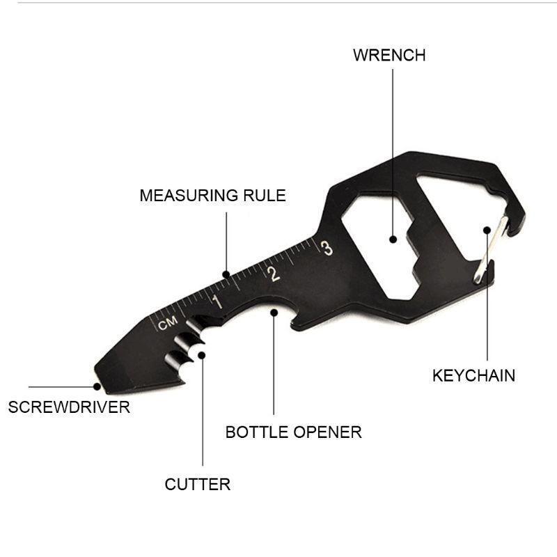 Keychain Bottle Opener Multi Tool 6 Tools in 1 Carry Pocket and Backpack Tool