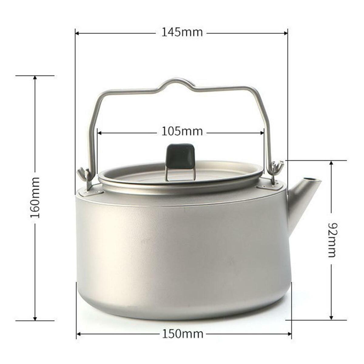 Outdoor Camping Kettle Coffee Pot Gear Hiking Tableware Ultralight 1000ml
