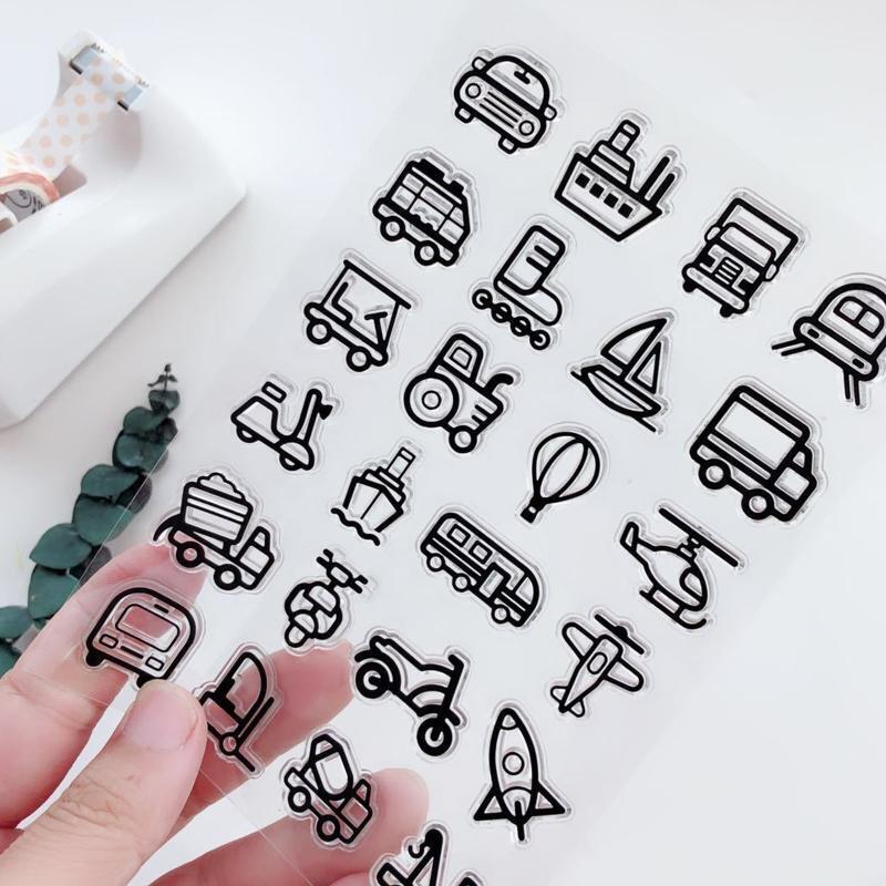 24 Pcs Small Drawing Stampers Transparent Color Kids Painting Tools for Crafts