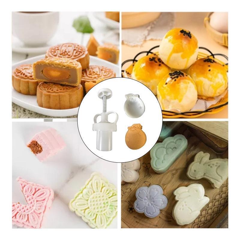 Plastic Material Mooncake Molds Stamp Moon Cake Mould Fruit Orange Shaped Moulds