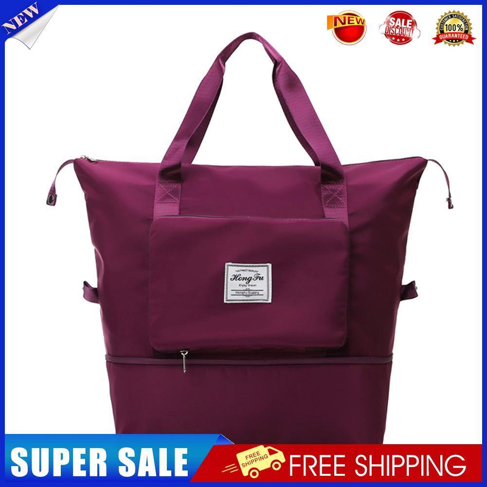 Women Shoulder Bags Large Capacity Foldable Women Oxford Cloth Bag (Purple)