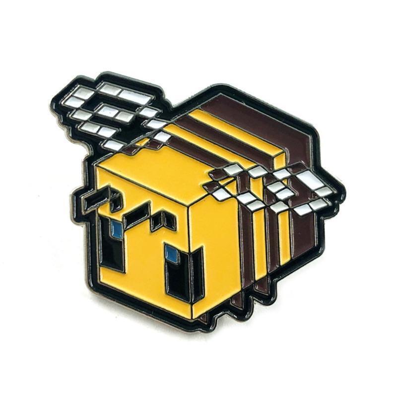 Pixel Bee Brooch Honeybee Animal Insect Brooches Pin Crystal Corsages for Women
