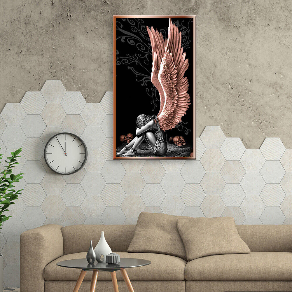 Angels and Demons 5D DIY Full Round Diamond Painting Rhinestone Decor Craft