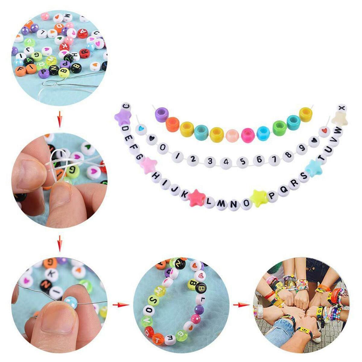 Alphabet Letter  Set Loose Spacer Bead 6mm A-Z for DIY Jewelry Making