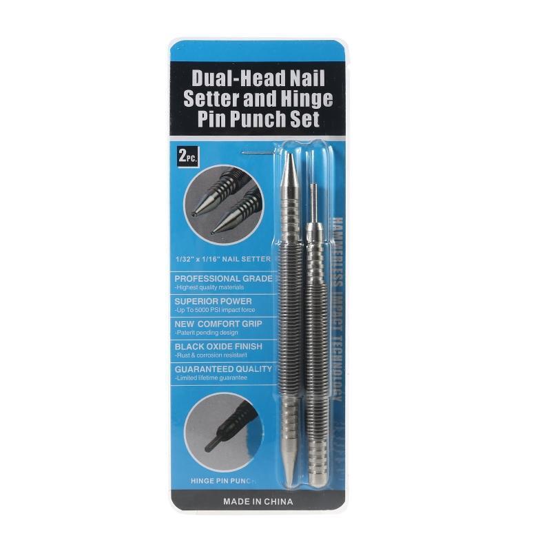 2 Pieces Hammerless Nail Set Punch for Daily Home Maintenance High Hardness