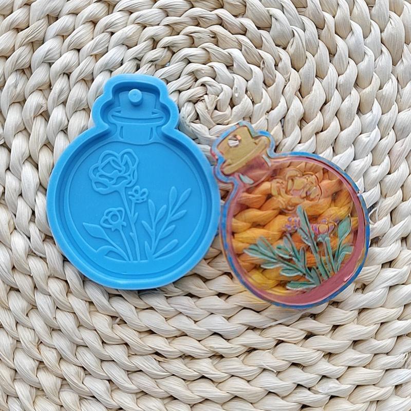 5Pcs Key Chain Vase Bottle Shape Mold for Epoxy Jewelry Casting Keychain Making