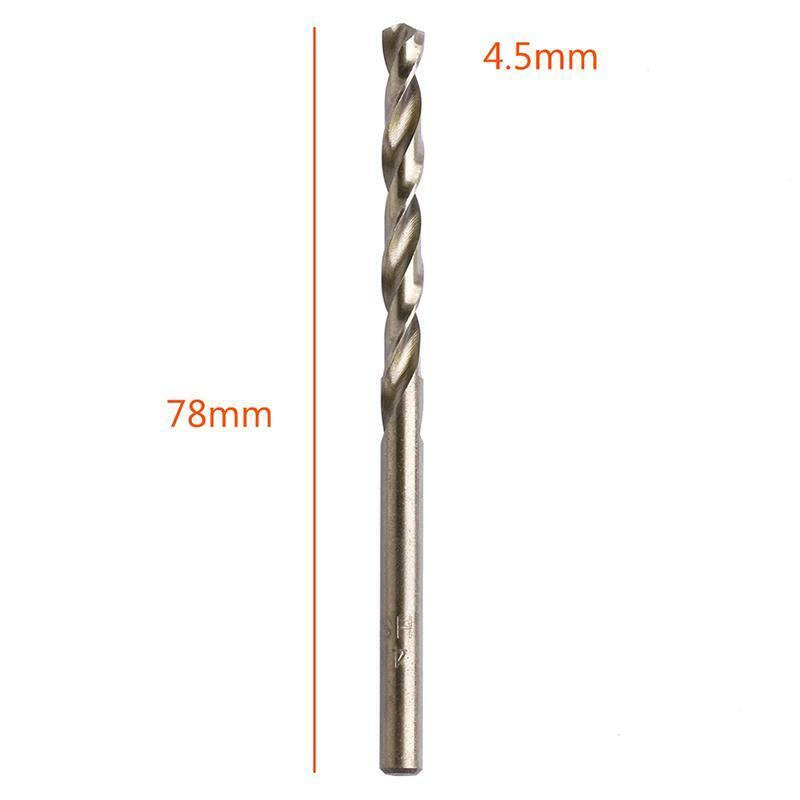 10Pcs 4.5mm M35 Round Shank HSS-Co Cobalt Twist Drill Spiral Drill Bit
