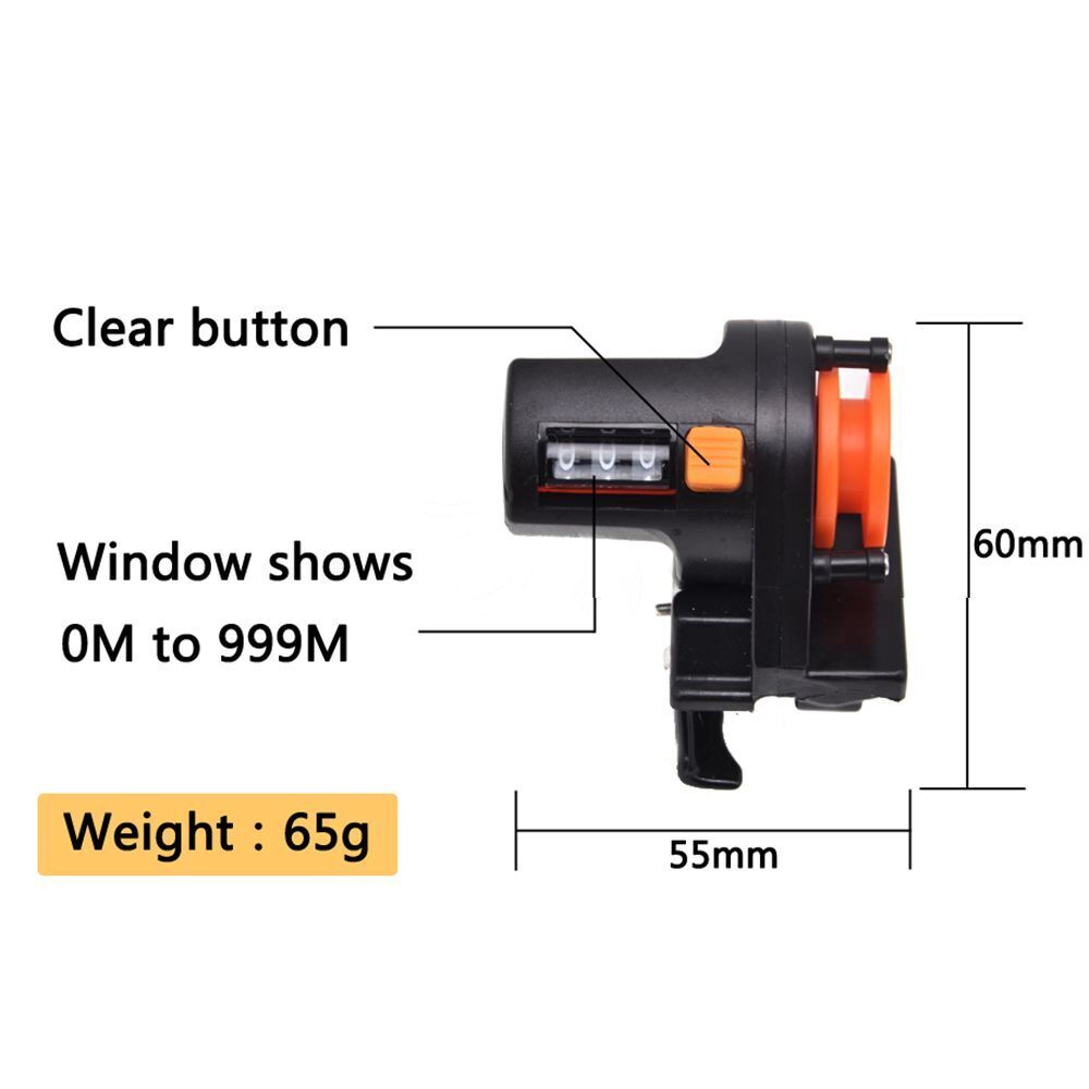 Hot 0-999M New Depth Tackle Tool fish finder Length Gauge Fishing Line Counter