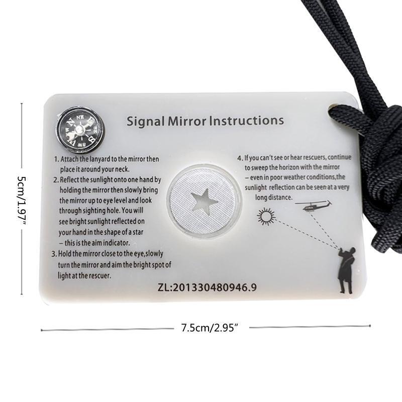 Signal Mirror Survival Mirror Portable Camping Mirror Emergency Signaling Mirror