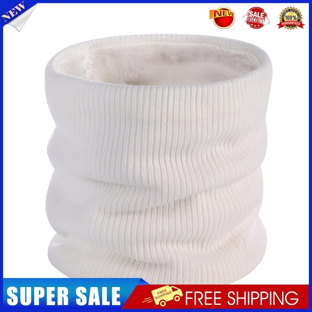 Winter Warm Double-Layer Scarf Neck Cover Solid Color for Women Men (White)
