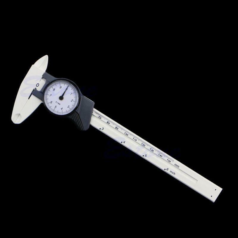 New 150mm 6inch Dial Caliper Plastic Vernier Caliper 4Way Gauge Micrometer 0.1mm