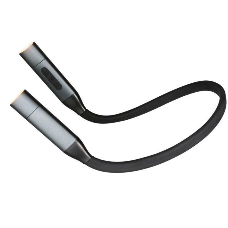 Amber Neck Light Eye-Caring Anti-Blue Book Light 8 LED Reading Light w/ 3 Colors
