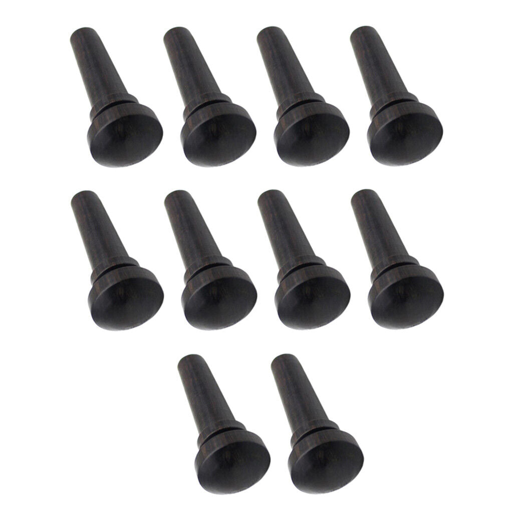 10 Pieces Ebony Violin Tail  Fasten 3/4 4/4 Size Violin  Pin