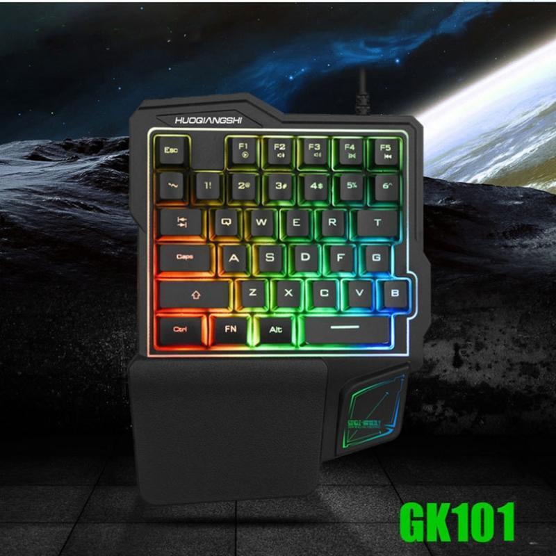 G101 USB Keyboard One-handed RGB 35 Keys Luminous Gaming Keyboards For E-gamers