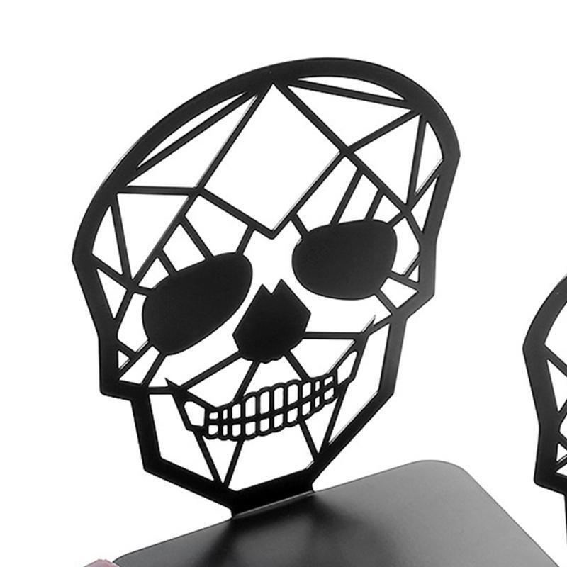 Stylish Black Metal Book Stopper Novelty Skeleton Bookend Decoration Ornemants