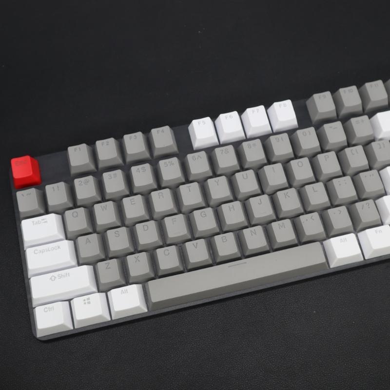 104Pcs PBT Light Transmitting Keycap 2 Color Key Cover for Mechanical Keyboard