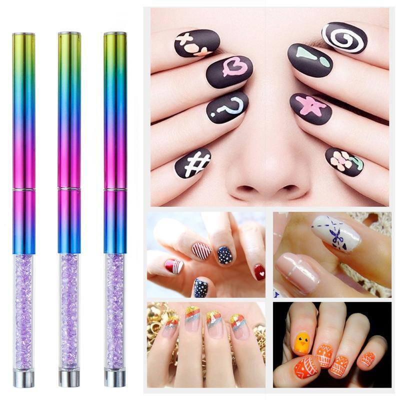 Nail Pen Metal Handle Nail Art Lines Brushes UV Gel Painting Professional Set