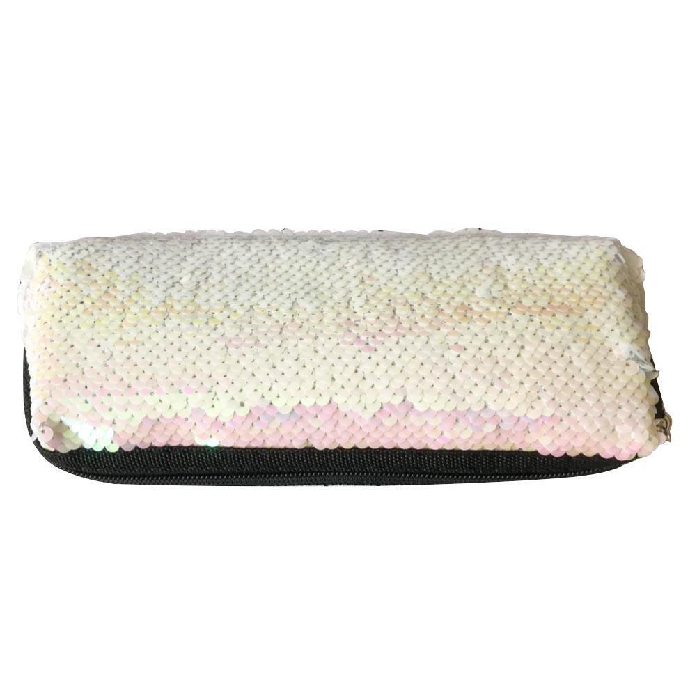 Fish Scale Sequins Cosmetic Bags Women Pouch Students Pencil Case (Pink)