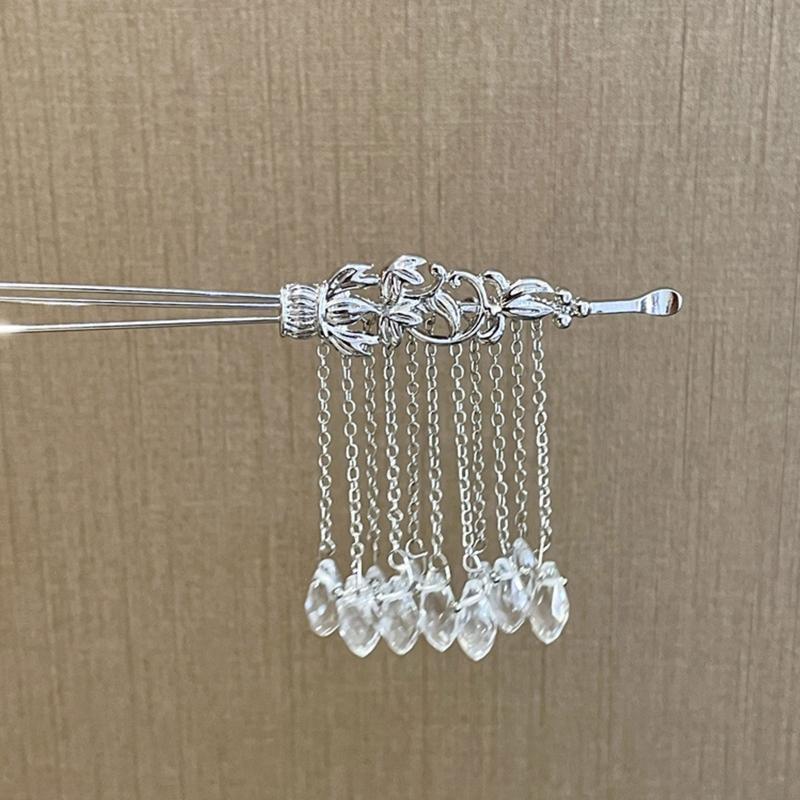 Elegant Leaf Shape Hair Pin Hair Fork Chinese Style Hair Pin for Long Hair
